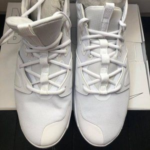 Men All white Custom Nike Basketball shoes Size 16